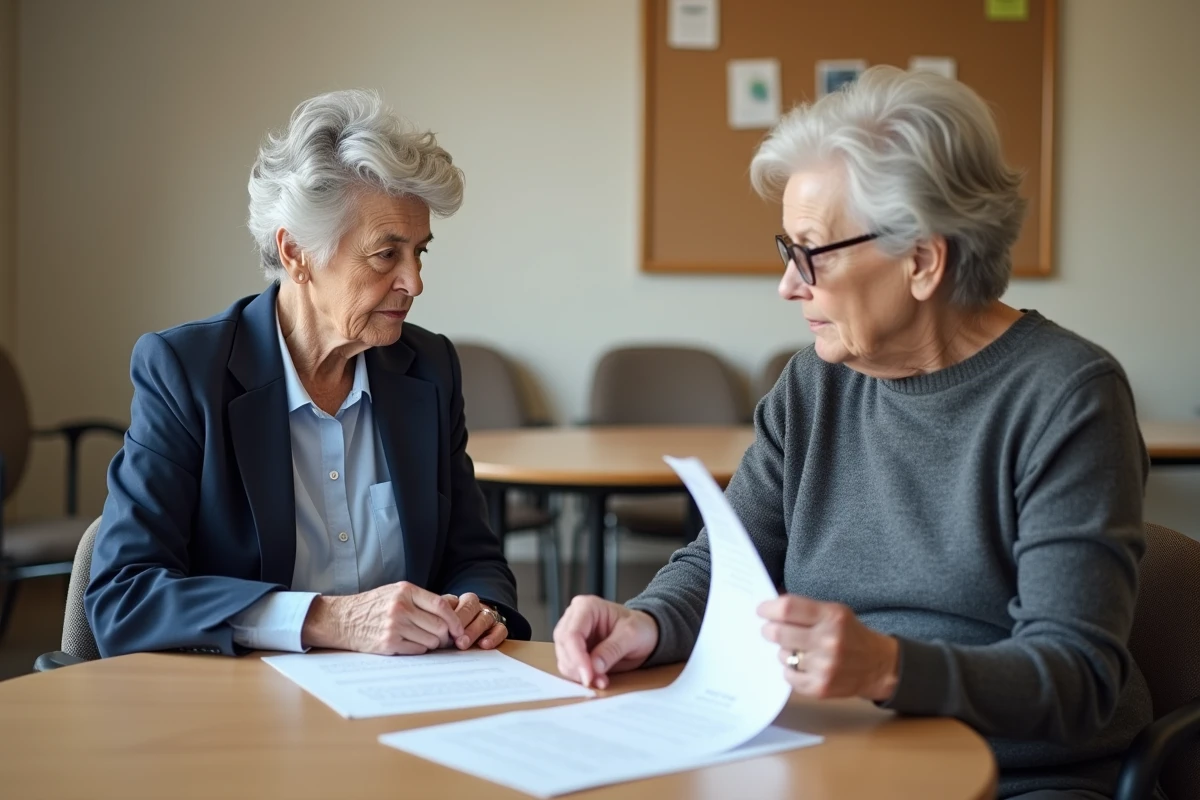 Deux aides-soignantes retraitées du secteur public et privé comparant leurs retraites