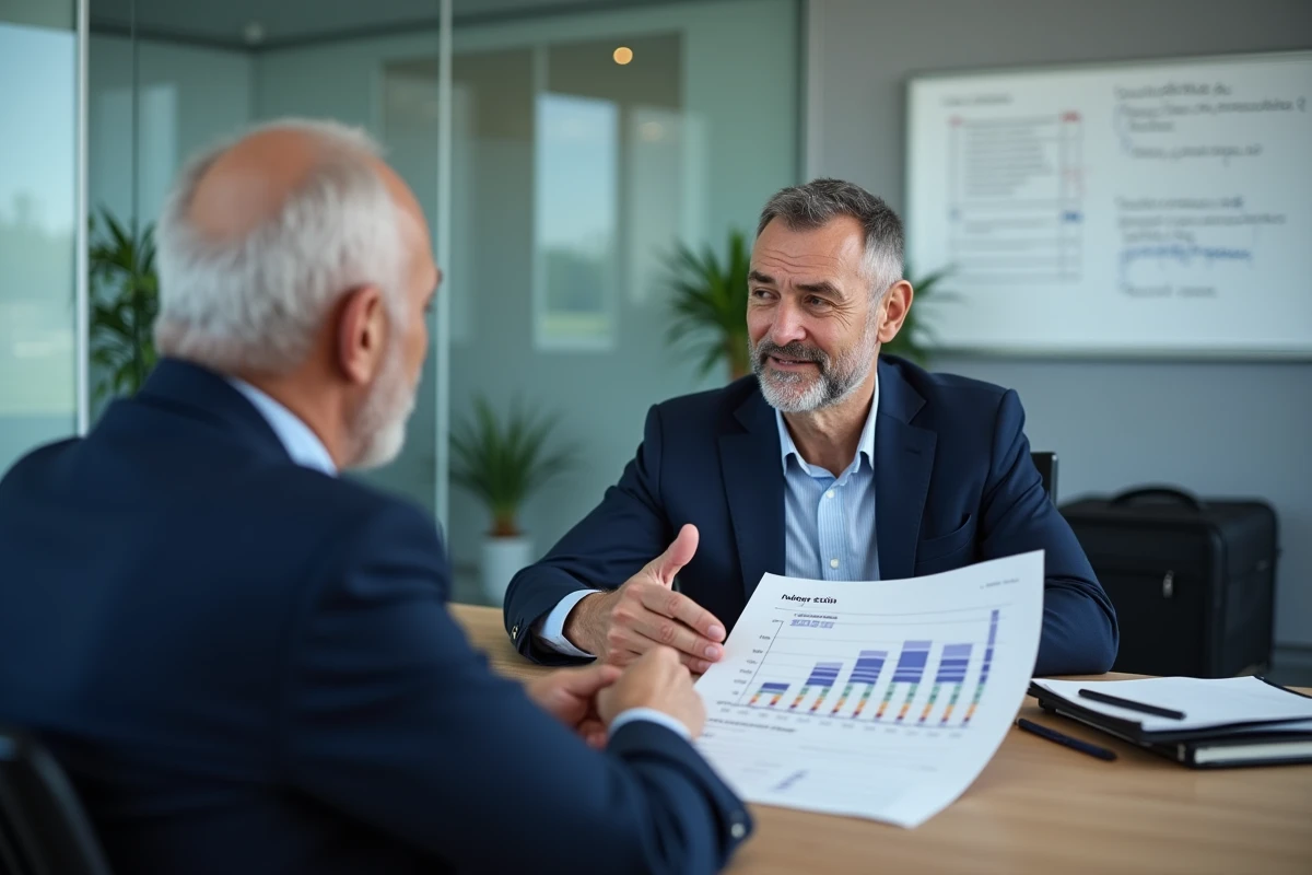 Conseiller financier expliquant la revalorisation Agirc-Arrco 2026 et ses implications fiscales à un client retraité