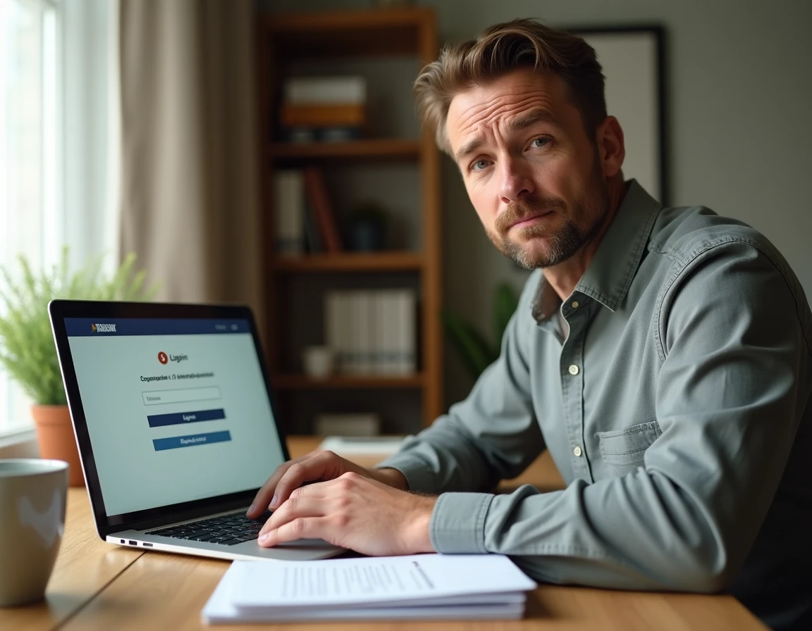 Utilisateur face à un problème de connexion sur la plateforme LogisFil depuis son bureau à domicile