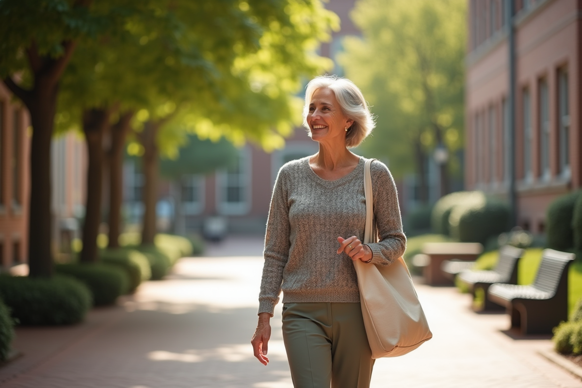 Enseignante dans la cour d