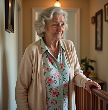 Signes de perte d’autonomie : symptômes et repères à surveiller Femme agee dans un salon chaleureux avec photos de famille