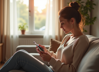 Utiliser un coussin chauffant : les erreurs à éviter et précautions à prendre Femme lisant les instructions d'un coussin chauffant dans un salon lumineux