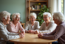 Activités divertissantes pour les résidents âgés en EHPAD : nos meilleures idées Groupe de seniors jouant à un jeu de société dans une salle chaleureuse