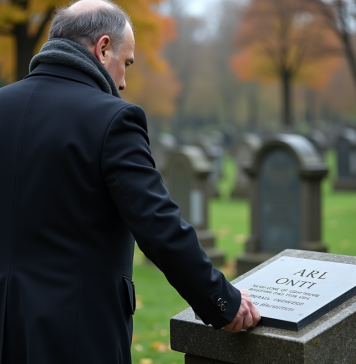 Plaque funéraire : Qui peut en poser sur une tombe ? Qui a le droit ? Homme déposé une plaque funéraire sur une tombe dans un cimetière