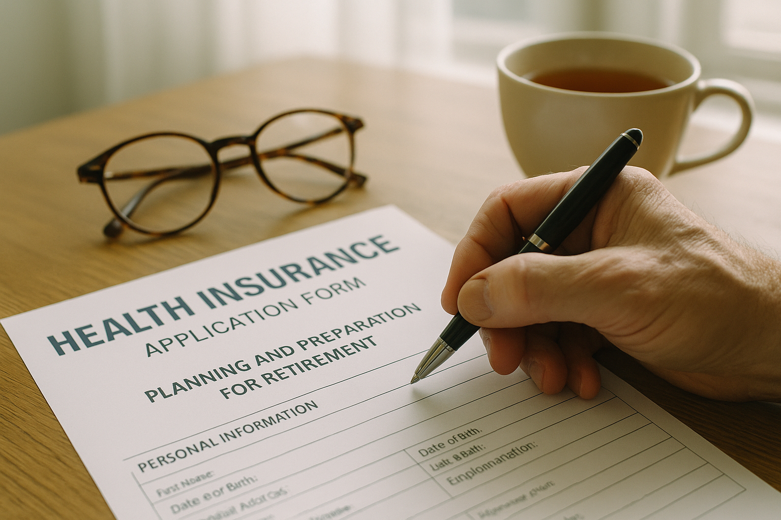 Main tenant un stylo sur un formulaire d